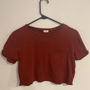 Burgundy Cropped T-Shirt